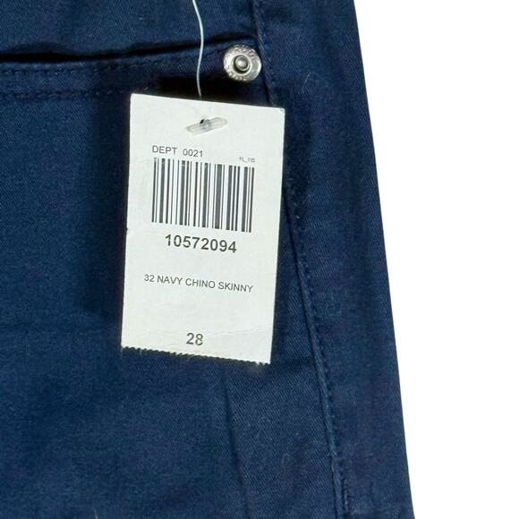 RUDE Hot Topic NWT Men's 28 Dark Navy Blue Skinny Chino Pants Light Stretch - Picture 8 of 11